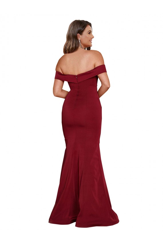 Vendeurs de Bordeaux Sirène Épaule Dénudée Spandex Longue Formelles Robes demoiselle d'honneur / Robes de soirée / Robes de bal