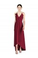 Vendeurs de Bordeaux Trapèze Bretelles spaghetti Col V Mousseline Longue Asymétrique Robes demoiselle d'honneur