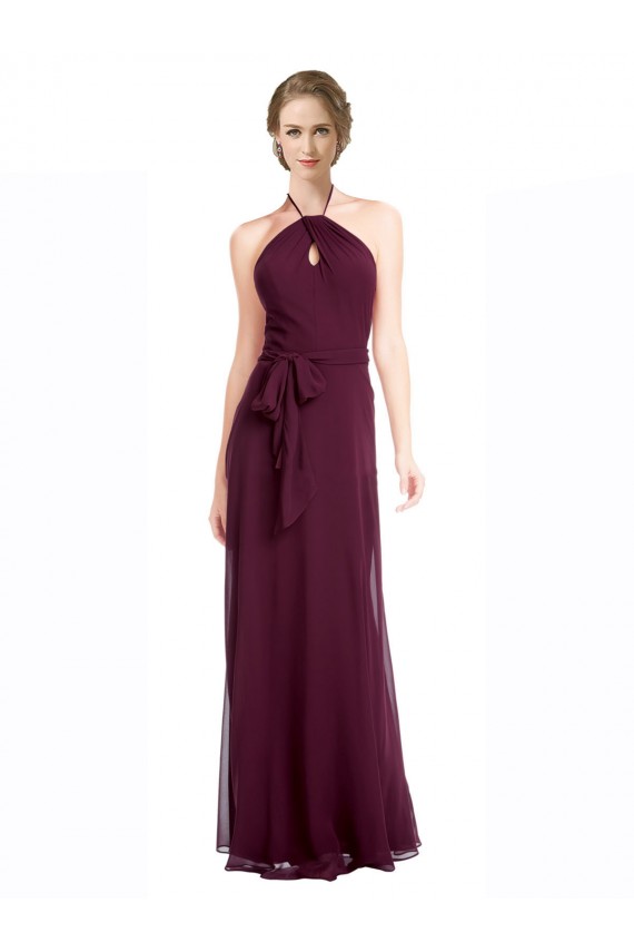 Vendeurs de Bordeaux Trapèze Bretelles spaghetti Mousseline Longue Robes demoiselle d'honneur