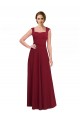 Vendeurs de Bordeaux Trapèze Col Carré Crêpe Stretch Longue Robes demoiselle d'honneur / Robes de bal