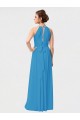 Vendeurs de Bordeaux Trapèze Col Haut Mousseline Longue Asymétrique Robes demoiselle d'honneur