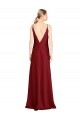 Vendeurs de Bordeaux Trapèze Col V Satiné Stretch Longue Formelles Robes demoiselle d'honneur / Robes de soirée / Robes de bal