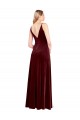 Vendeurs de Bordeaux Trapèze Col V Velours Stretch Longue Robes demoiselle d'honneur / Robes de bal