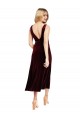 Vendeurs de Bordeaux Trapèze Col V midi Velours Stretch Courte Robes demoiselle d'honneur / Robes de bal / Robes de cocktail