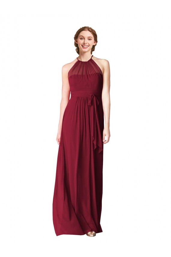 Vendeurs de Bordeaux Trapèze Licou Mousseline Longue Robes demoiselle d'honneur