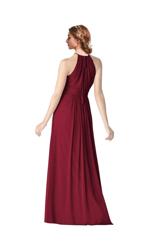 Vendeurs de Bordeaux Trapèze Licou Mousseline Longue Robes demoiselle d'honneur