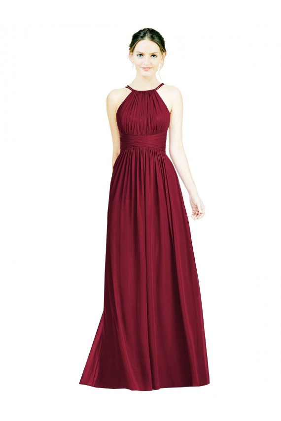 Vendeurs de Bordeaux Trapèze Licou Mousseline Longue Robes demoiselle d'honneur