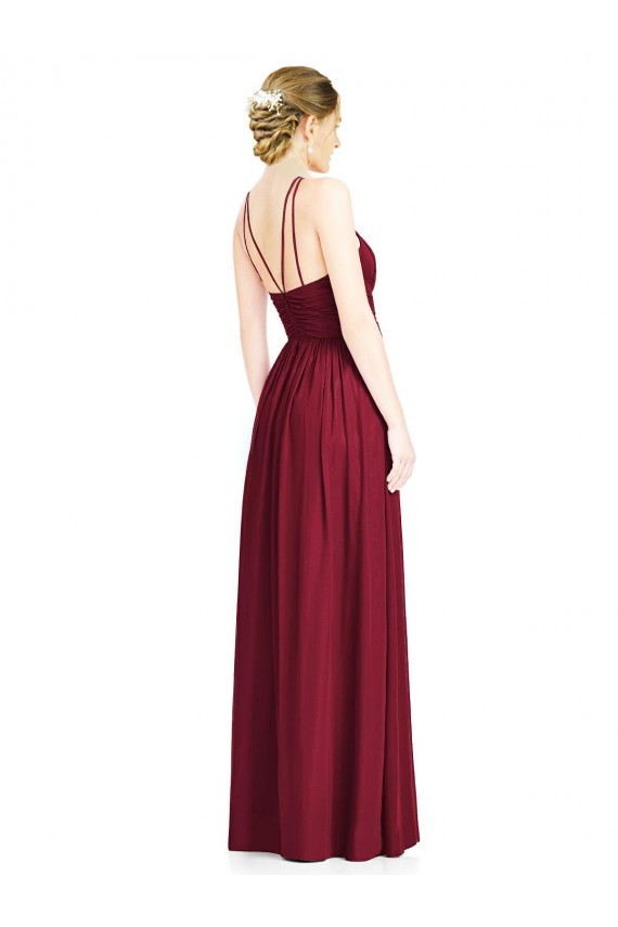 Vendeurs de Bordeaux Trapèze Licou Mousseline Longue Robes demoiselle d'honneur