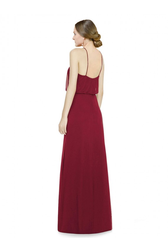 Vendeurs de Bordeaux Trapèze Licou Mousseline Longue Robes demoiselle d'honneur