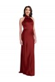 Vendeurs de Bordeaux Trapèze Licou Satiné Stretch Longue Formelles Robes demoiselle d'honneur / Robes de soirée / Robes de bal