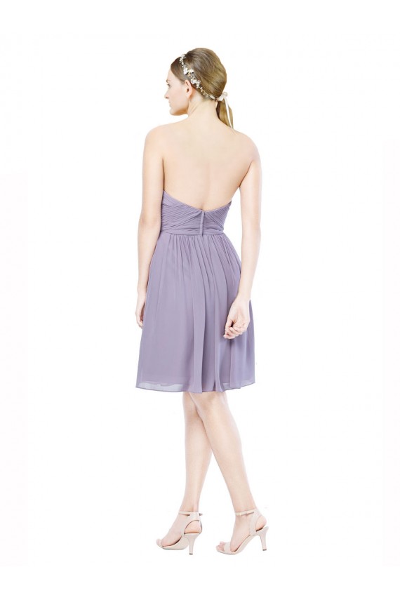 Vendeurs de Bordeaux Trapèze Mousseline Courte Robes demoiselle d'honneur / Robes de cocktail