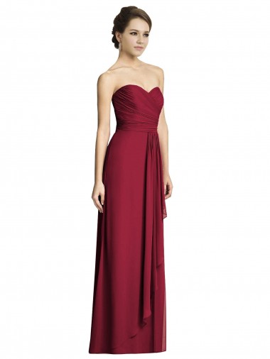 Vendeurs de Bordeaux Trapèze Mousseline Longue Robes demoiselle d'honneur