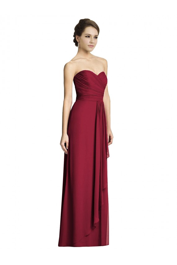 Vendeurs de Bordeaux Trapèze Mousseline Longue Robes demoiselle d'honneur