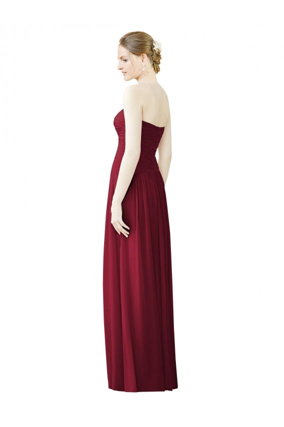 Vendeurs de Bordeaux Trapèze Mousseline Longue Robes demoiselle d'honneur