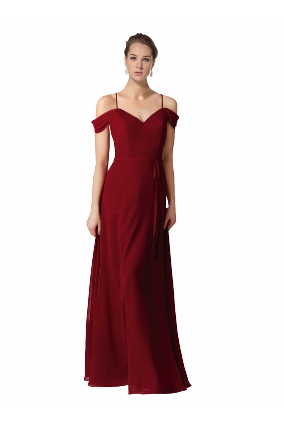 Vendeurs de Bordeaux Trapèze Mousseline Longue Robes demoiselle d'honneur