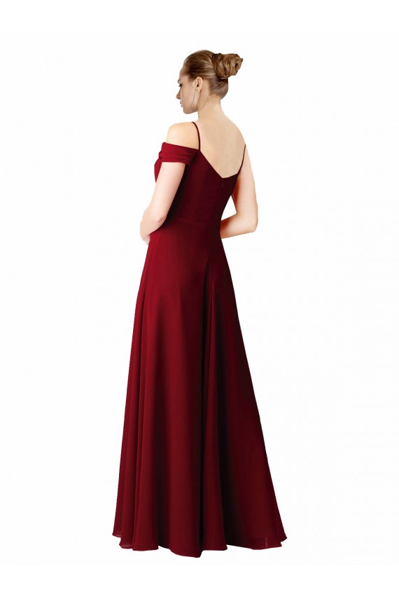 Vendeurs de Bordeaux Trapèze Mousseline Longue Robes demoiselle d'honneur