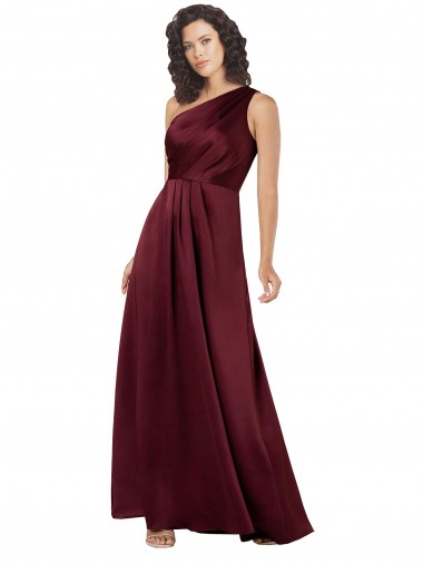 Vendeurs de Bordeaux Trapèze Satiné Soyeux Longue Formelles Robes demoiselle d'honneur / Robes de soirée / Robes de bal
