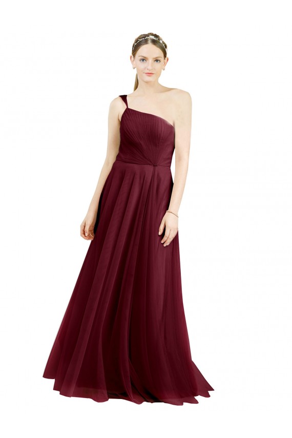 Vendeurs de Bordeaux Trapèze Tulle Longue Robes demoiselle d'honneur