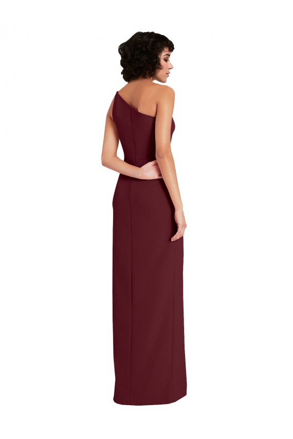 Vendeurs de Bordeaux foncé Fourreau Crêpe Stretch Longue Formelles Robes demoiselle d'honneur / Robes de soirée / Robes de bal