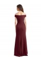 Vendeurs de Bordeaux foncé Fourreau Épaule Dénudée Col Haut Crêpe Stretch Longue Robes demoiselle d'honneur / Robes de bal