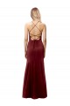Vendeurs de Bordeaux foncé Sirène Licou Col Haut Crêpe Stretch Longue Formelles Robes demoiselle d'honneur / Robes de soirée / Robes de bal