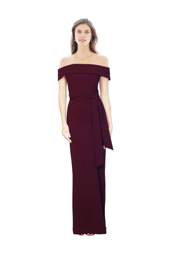 Vendeurs de Bordeaux foncé Sirène Épaule Dénudée Crêpe Stretch Longue Formelles Robes demoiselle d'honneur / Robes de soirée / Robes de bal
