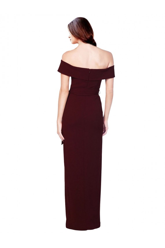Vendeurs de Bordeaux foncé Sirène Épaule Dénudée Crêpe Stretch Longue Formelles Robes demoiselle d'honneur / Robes de soirée / Robes de bal