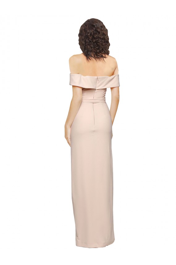 Vendeurs de Sirène Épaule Dénudée Crêpe Stretch Longue Formelles Robes demoiselle d'honneur / Robes de soirée / Robes de bal