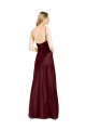 Vendeurs de Bordeaux foncé Trapèze Bretelles spaghetti Col V Satiné Stretch Longue Formelles Robes demoiselle d'honneur / Robes de soirée / Robes de bal