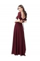 Vendeurs de Bordeaux foncé Trapèze Mousseline Longue Robes demoiselle d'honneur