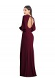 Vendeurs de Bordeaux foncé Trompette Bateau Crêpe Stretch Longue Formelles Robes demoiselle d'honneur / Robes de soirée / Robes de bal