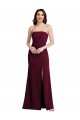 Vendeurs de Bordeaux foncé Trompette Sans bretelle Crêpe Stretch Longue Robes demoiselle d'honneur / Robes de bal