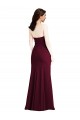 Vendeurs de Bordeaux foncé Trompette Sans bretelle Crêpe Stretch Longue Robes demoiselle d'honneur / Robes de bal