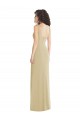 Vendeurs de Champagne Trompette Col Carré Crêpe Stretch Longue Formelles Robes demoiselle d'honneur / Robes de soirée / Robes de bal