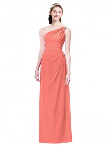 Vendeurs de Corail Trapèze Mousseline Longue Robes demoiselle d'honneur