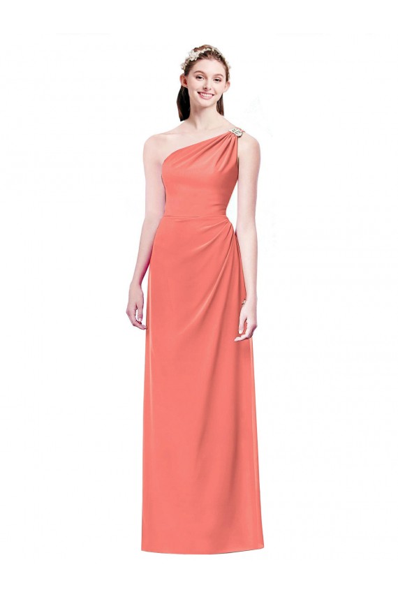 Vendeurs de Corail Trapèze Mousseline Longue Robes demoiselle d'honneur