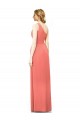 Vendeurs de Corail Trapèze Mousseline Longue Robes demoiselle d'honneur