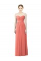 Vendeurs de Corail Trapèze Sans bretelle Mousseline Longue Robes demoiselle d'honneur