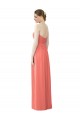 Vendeurs de Corail Trapèze Sans bretelle Mousseline Longue Robes demoiselle d'honneur