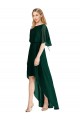 Vendeurs de Evergreen Trapèze Col rond Mousseline Longue Asymétrique Robes demoiselle d'honneur
