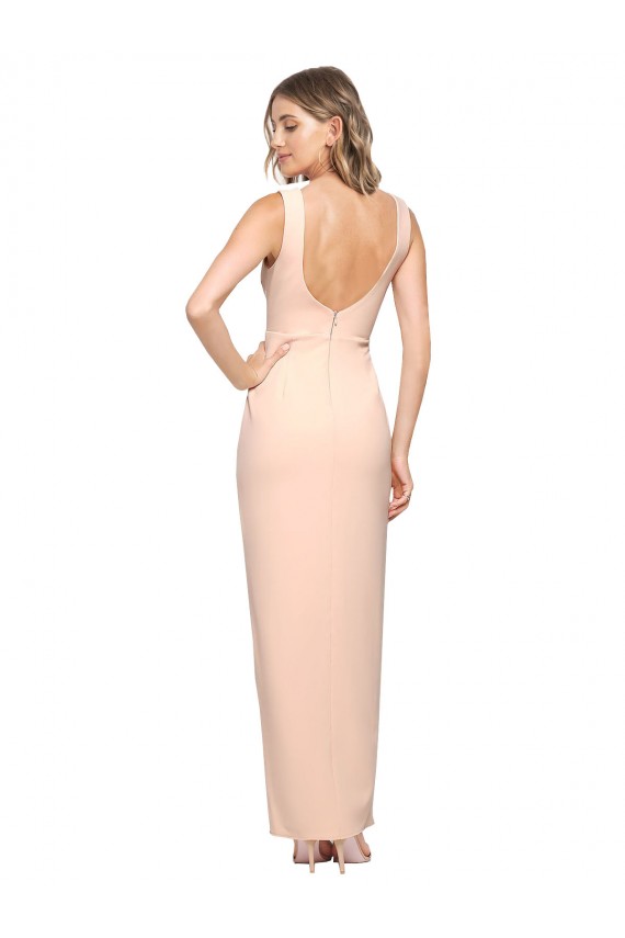 Vendeurs de Fourreau Col Carré Crêpe Stretch Longue Formelles Robes demoiselle d'honneur / Robes de soirée / Robes de bal