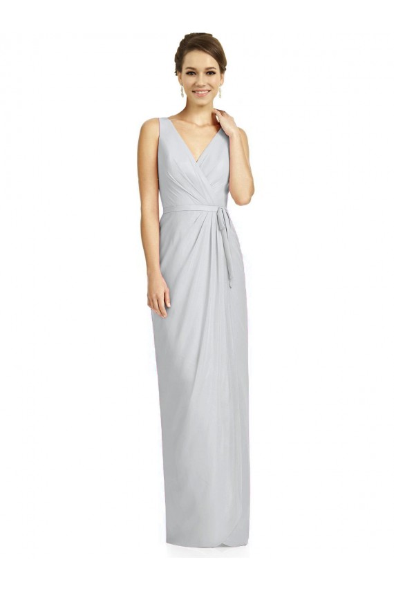 Vendeurs de Fourreau Col V Mousseline Longue Robes demoiselle d'honneur
