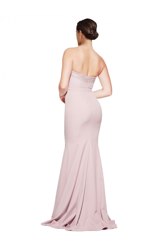 Vendeurs de Fourreau Sans bretelle Balayage train Crêpe Stretch Longue Formelles Robes demoiselle d'honneur / Robes de soirée / Robes de bal