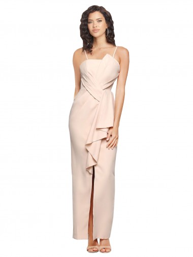 Vendeurs de Fourreau Sans bretelle Crêpe Stretch Longue Robes demoiselle d'honneur / Robes de bal