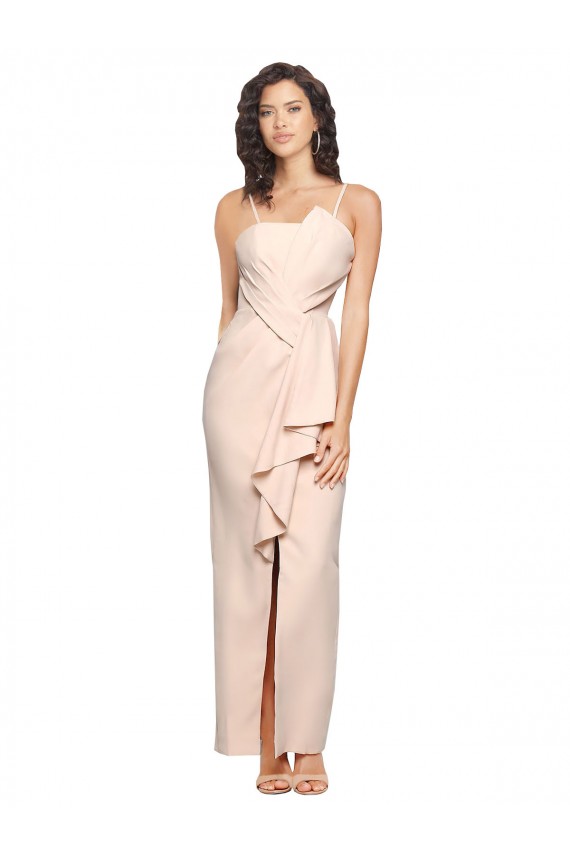 Vendeurs de Fourreau Sans bretelle Crêpe Stretch Longue Robes demoiselle d'honneur / Robes de bal
