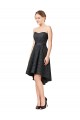 Vendeurs de Gris ardoise Trapèze Dentelle Courte Asymétrique Robes demoiselle d'honneur / Robes de cocktail