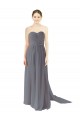 Vendeurs de Gris ardoise Trapèze Mousseline Longue Robes demoiselle d'honneur