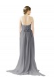 Vendeurs de Gris ardoise Trapèze Mousseline Longue Robes demoiselle d'honneur