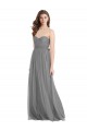 Vendeurs de Gris ardoise Trapèze Tulle Longue Robes demoiselle d'honneur