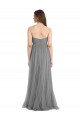 Vendeurs de Gris ardoise Trapèze Tulle Longue Robes demoiselle d'honneur